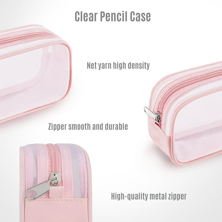 MESA Grid Mesh Pencil Case for Girls and Boys, Pen Holder with Zipper for  Kids, Teens Portable Desk Organizer Pencil Pouch for School & Stationery