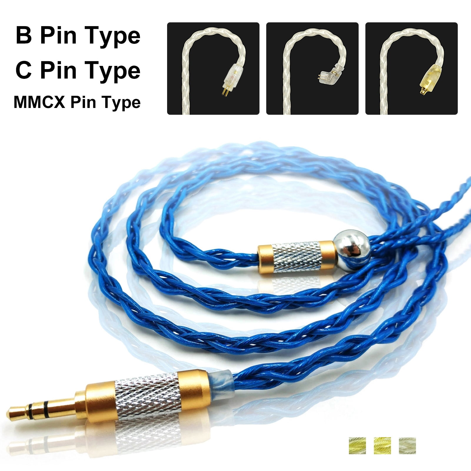 MyBeauty JCALLY Wearresistant Golden Plated Braided Headphone Cable