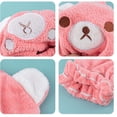 thumbnail image 3 of Toallas para secar el cabello Gorros de oso lindo Sombrero para el cabello Secado rápido Baño Cabezal de ducha Toalla Envoltura Gorro para el cabello de secado rápido Rosa, 3 of 6