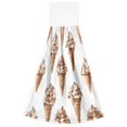 thumbnail image 7 of Yayeee Kitchen Hanging Hand Towels Set of 2 with Loop Bathroom Absorbent Tie Towel, Brown Ice Cream Pattern, 7 of 7