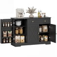 thumbnail image 1 of HOMCOM 47" Sideboard Buffet Cabinet, Farmhouse Kitchen Cabinet, Black, 1 of 10