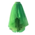 thumbnail image 3 of Women's High Low Tulle Tutu Skirts Elastic High Waisted Irregular Flowy Layered Skirts Fashion Carnival Party Outfits Green One Size, 3 of 5