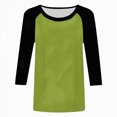 thumbnail image 4 of Towmus Womens Plus Size Tops 3/4 Sleeve Crew Neck Casual Tunic Tops Patch Color Dressy Blouses Summer Shirts, 4 of 6