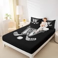thumbnail image 4 of Homewish Kids Teens Ice Hockey Twin Sheet Sets 3pcs for Boys Girls, Black Gray Monogrammed Twin Fitted Sheet, Sports Theme Flat Sheet, Lightweight Room Decoration, 4 of 7