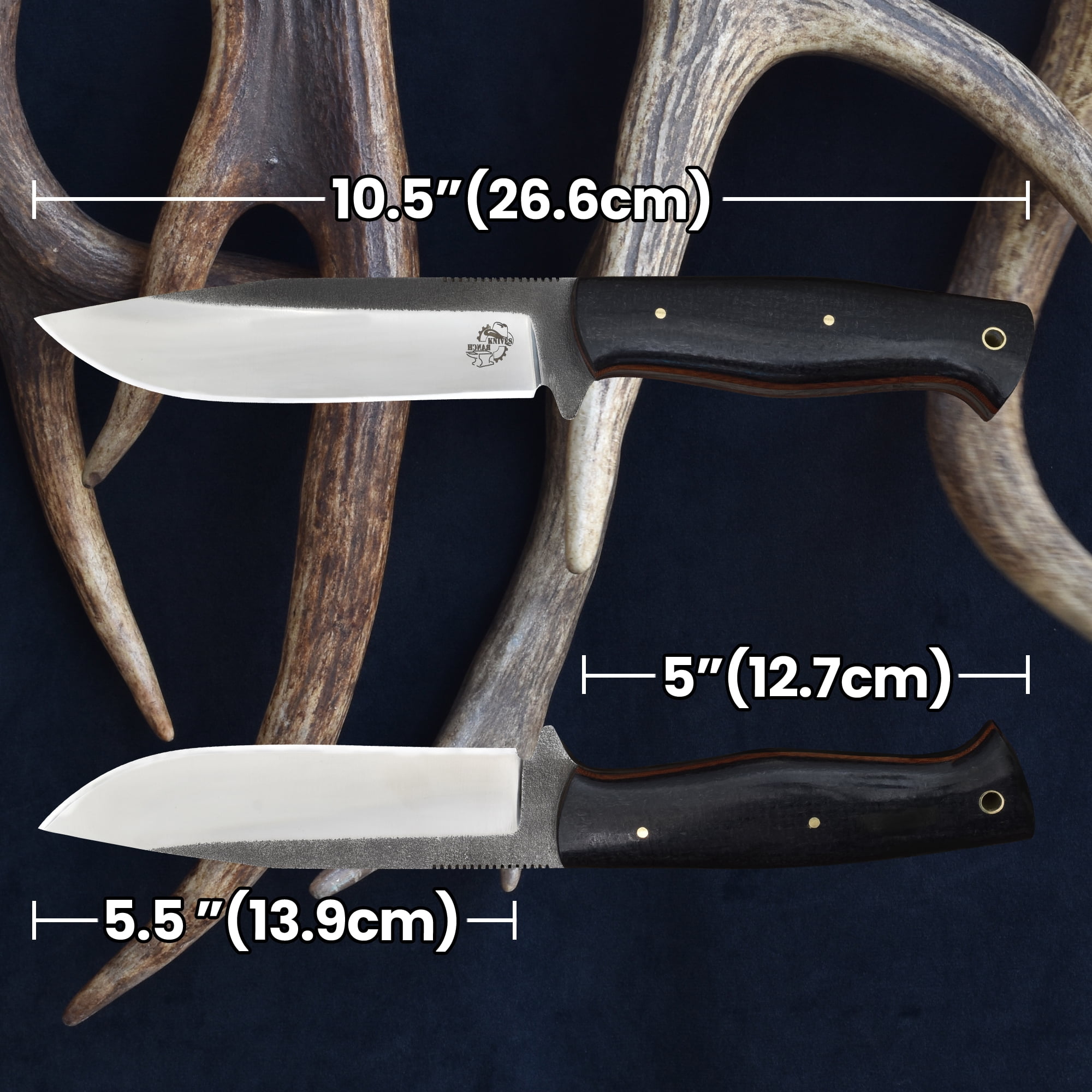 Knives Ranch 3095 440C Steel Bushcraft Knife with Micarta Handle – Fixed Blade Outdoor Knife, Durable Camping, Survival, Hunting & Utility EDC Tool