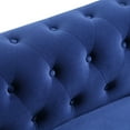 thumbnail image 6 of High-End Living Room Chesterfield Sofa, 80'' Classic Velvet Rolled Arm Couches and Sofas with 3 Pillows, L-Shaped Button-Tufted Scrolled Back Furniture Set with Solid Wood Legs, Blue, S9890, 6 of 8