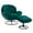 Green, variant on Swivel Accent Chair with Ottoman, Velvet Accent chair with Footrest, Mid-Century Modern Lounge Chair and Ottoman Set, Reading Chair for Living Room, Bedroom, Reading Room, Home Office, Brown