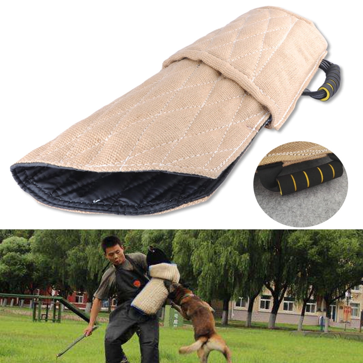 Dog biting arm training deals