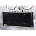 thumbnail image 2 of Elegant Decor Irene 72" Solid Wood and Stone Double Bathroom Vanity in Black, 2 of 8