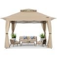 thumbnail image 2 of ABCCANOPY 13'x13' Gazebo Tent Outdoor Pop up Gazebo Canopy Shelter with Mosquito Netting, Khaki, 2 of 9