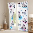 thumbnail image 4 of jejeloiu Harbor Seal Blackout Curtains Set of 2 (52x84 Each),Cute Ocean Animal Window Curtains,Blue Snowflake Pink Love Print 03 For Kids, 4 of 6