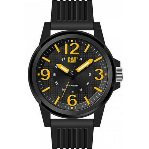 Men's erpillar Groovy All Black Silicone Band 45mm Watch LF11121137