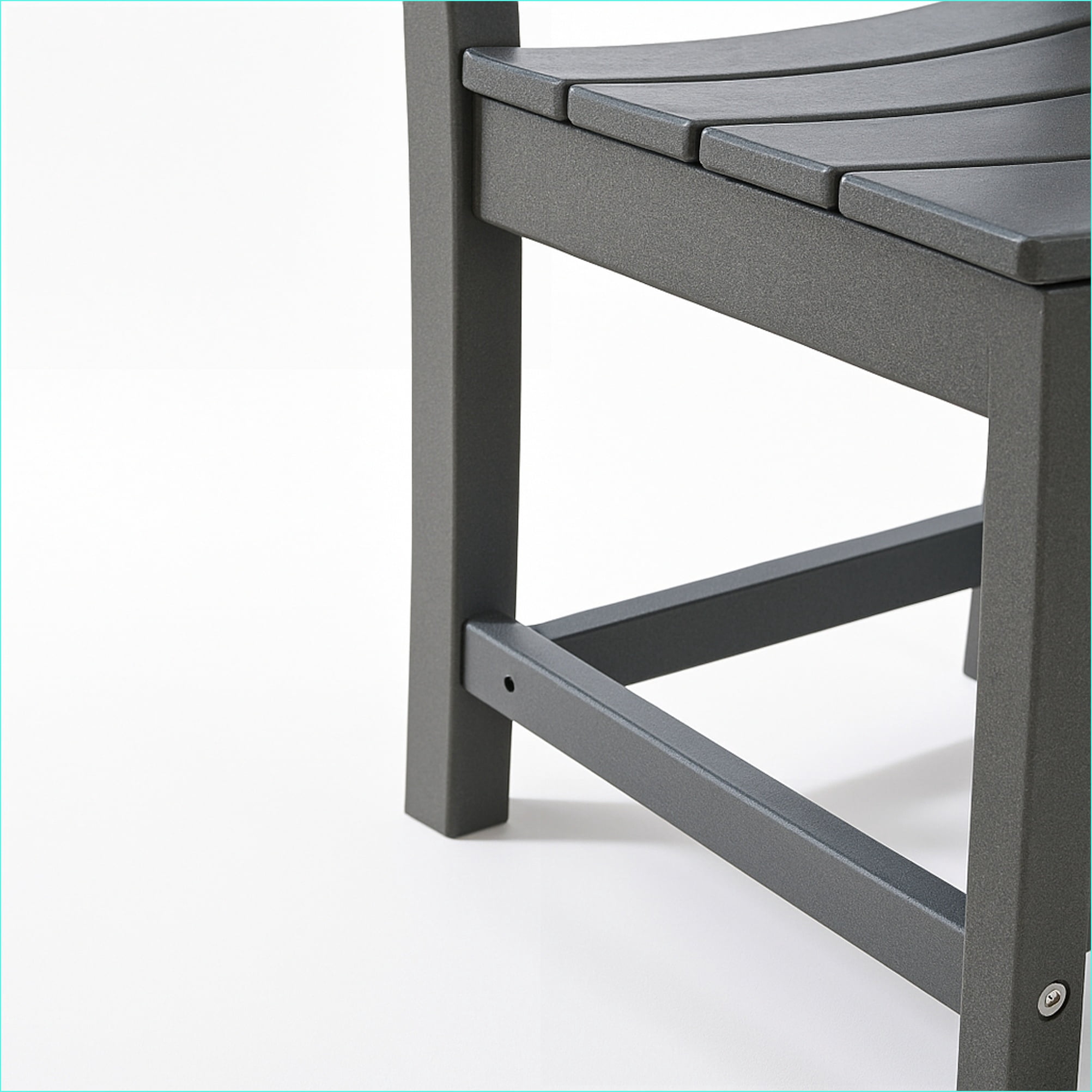 Outdoor Armless Patio Chairs, Set of 2, Modern for Backyard Porch Poolside | Grey | HDPE