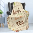 thumbnail image 4 of Tea Soft Flannel Fleece Throw Blanket, There is Always Time for Tea Inspirational Words Earl Grey Chamomile Green Tea Pots, Cozy Plush for Indoor and Outdoor Use, 70" x 90", Multicolor, by Ambesonne, 4 of 5