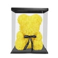 thumbnail image 3 of Oso de rosas con caja, adorable oso de flores preservadas, regalo artificial para bodas y fiestas. Amarillo, 3 of 9