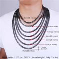 thumbnail image 2 of 6mm Black Gun Plated Mens Necklace Thick Snake Chain Neclace for Pendant Jewelry Gifts, 18"-26", 2 of 4