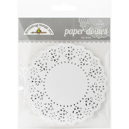 UPC: 0842715044609 | Doodlebug Doilies 4.5 75/Pkg-Lily White