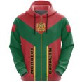 thumbnail image 3 of Sudadera con capucha y estampado del emblema nacional de Marruecos para mujer, estilo Harajuku, con estampado 3D de la bandera marroquí, sudadera con cremallera y manga larga, 3 of 5