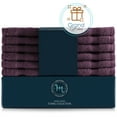 thumbnail image 6 of Hearth & Harbor Bath Towel Collection, 100% Cotton Luxury Set of 12 Multipurpose Wash Cloths - Purple, 6 of 7