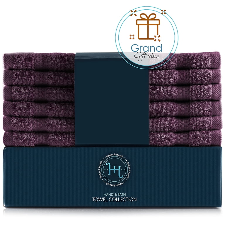 Hearth & Harbor 12-Piece Cotton Washcloth Set, Purple photo 6