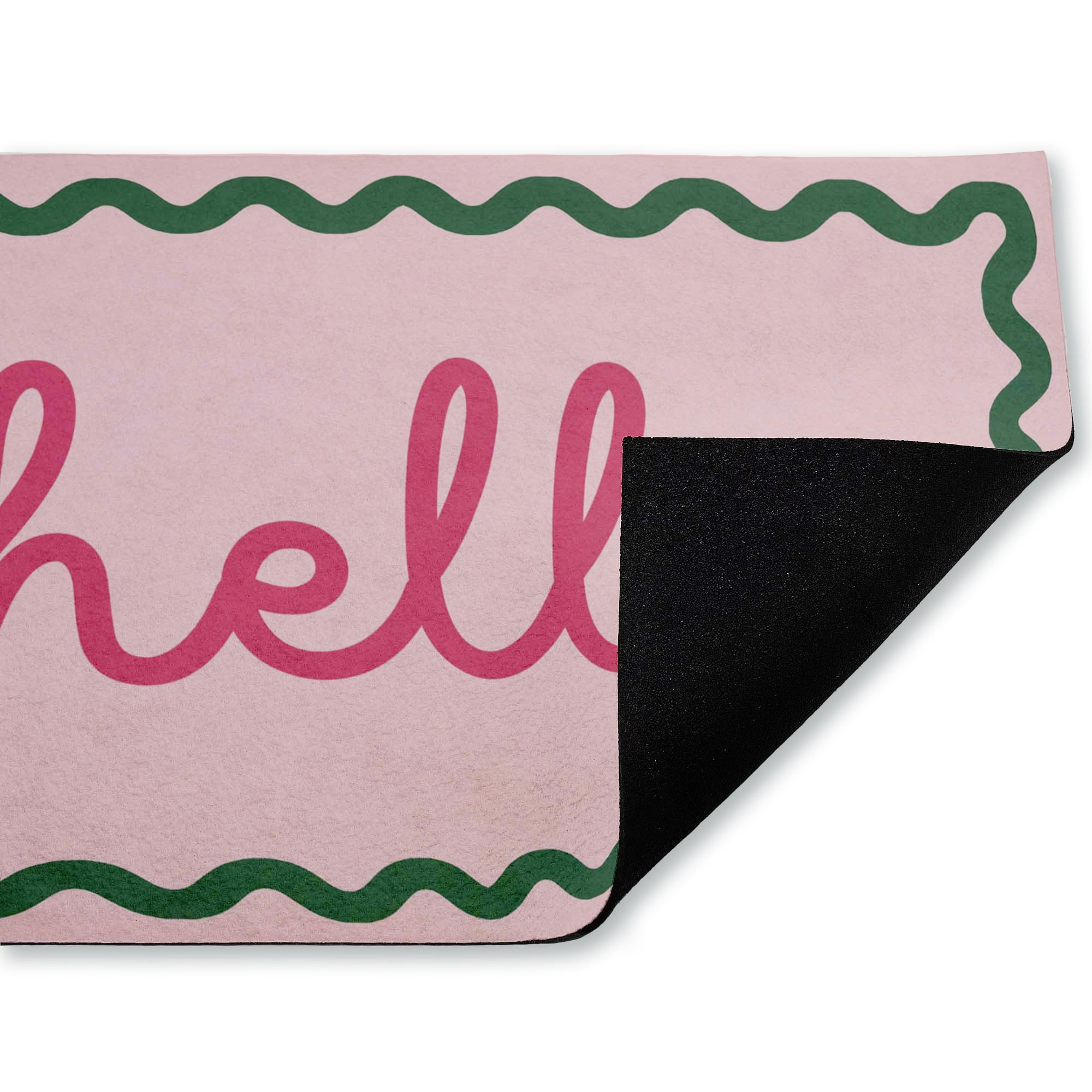 Stupell Industries Pink Hello Wavy Border Printed Outdoor Door Floor Mat, design by Lil' Rue