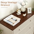 thumbnail image 5 of Ktaxon Large 5 Drawer Dresser Solid Wood Chest of Drawers with Soft Close Slides Storage Cabinet for Bedroom Living Room Entryway Brown & Gray, 5 of 10