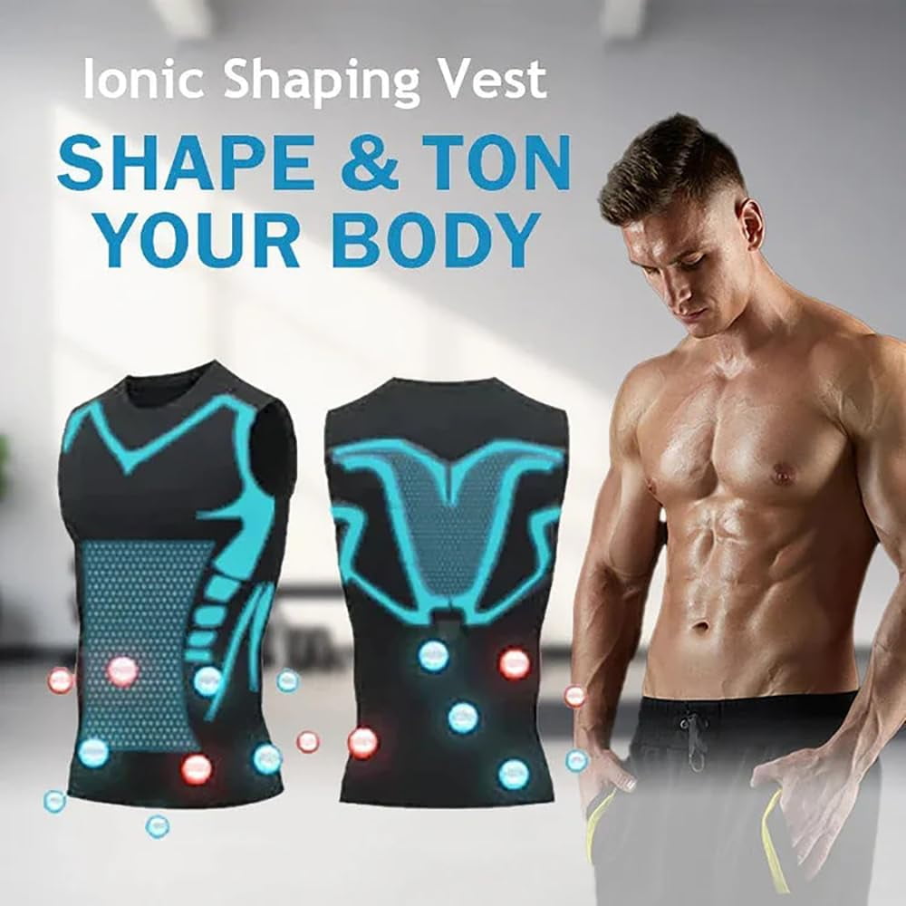 Evolv-Off Compression Shirt, V-Boost 2025 New Version Ionic Shaping Sleeveless Shirt for Men Build a Toned Body