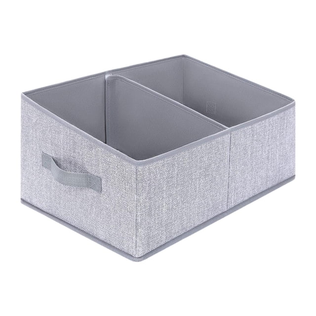 Contenedor de almacenamiento plegable para ropa interior, sujetadores, calcetines, cubos organizadores, 2 compartimentos para armario, mantas, libros.