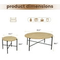thumbnail image 7 of Latepis Coffee Table Set of 2 Wooden Round Coffee Tables Circle Side Table for Living Room Accent Table Natural, 7 of 7