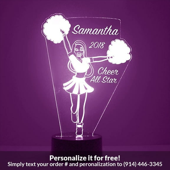 Mirror Magic Store Cheerleader Color Changing Personalized LED Light with Remote Control