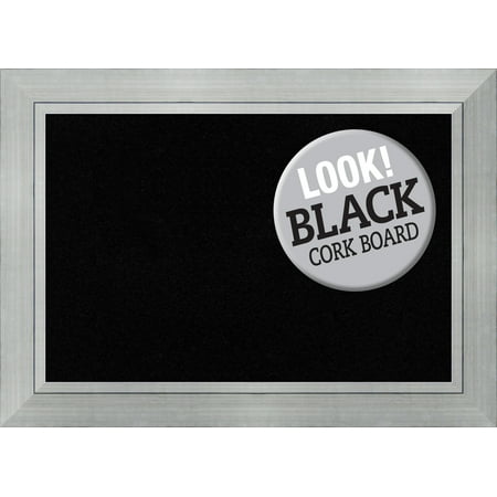 UPC: 0032231739527 | Amanti Art Black Cork Board Wood Framed Romano Silver Bulletin Board 43 in. x 31 in.