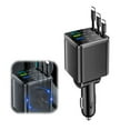 thumbnail image 1 of 7-in-1 Retractable Car Charger with USB Type C Cable - Fast Phone Charger, 1 of 8