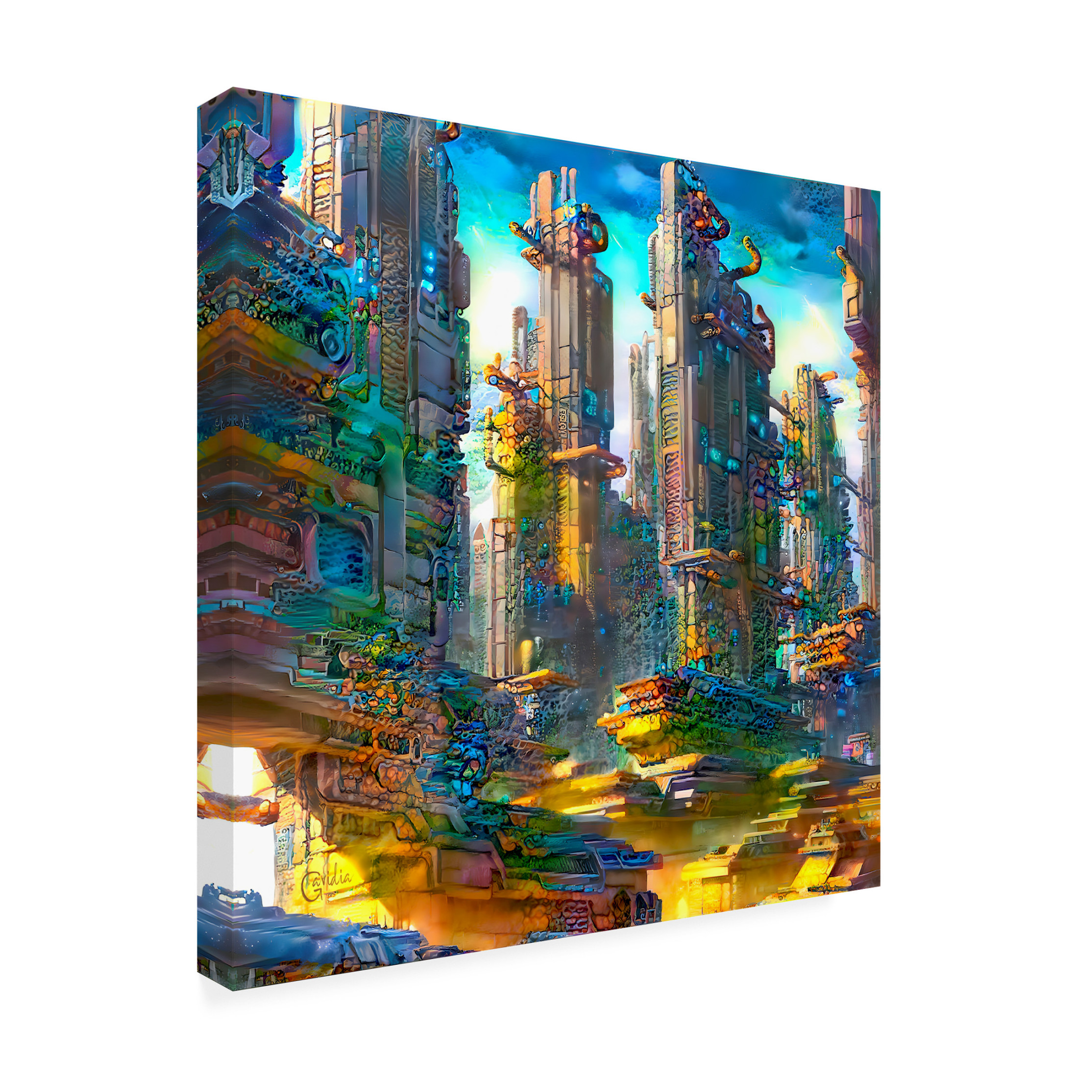 Canvas Wall Art - Pedro Gavidia 'EX-Urbe' Wall Art for Living Room, Bedroom, or Office Décor by Trademark Fine Art - 18 x 18 Inches