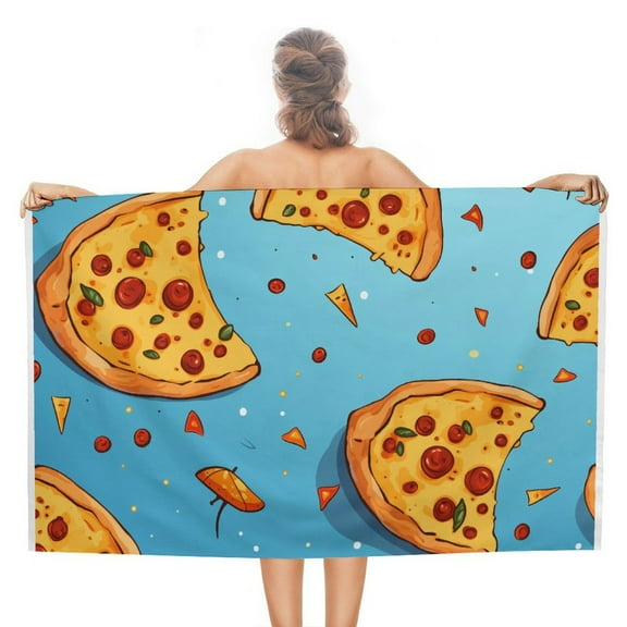 Fun Pizza Oversized -Washed Lightweight Quick Dry Beach Towels - 32"x63"