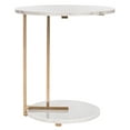 thumbnail image 2 of Safavieh Aphrodite Glam Metal and Marble Round End Table, Gold / White, 2 of 9