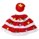 thumbnail image 2 of Costume Christmas With Hat Dress Festive With Bells And Pom-poms Tree Red And Green, 2 of 7