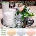 thumbnail image 2 of Round Mirror Candle Plate,12 Inch Round Mirror Trays,Round Mirror Trays for Table Centerpiece Wedding Decorations,Circle Mirror Trays with Smooth Edge and Cushioned Feet S6M6, 2 of 6