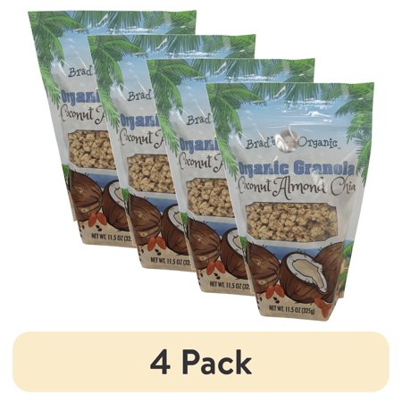 (4 pack) Brads Organic Granola Coco Almond Chia, Bag 11.5oz