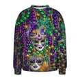 thumbnail image 6 of NuoCaiYun Women Mardi Gras Sweatshirts Carnival Long Sleeve Pullover Fashionable Purple Yellow Green Tops, 6 of 6