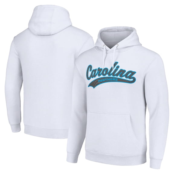 Unisex Starter White Carolina Panthers Tailsweep Pullover Hoodie