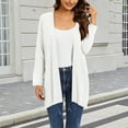 thumbnail image 2 of VISALY Long Cardigans Long Sleeve Cardigan Women's Fashion Clothes for Every Occasion Cotton Linen Cardigan Summer Chic Open Front Cardigan Thin Cardigans Lightweight White Xl, 2 of 9