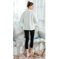 thumbnail image 2 of Loungees Ivory Drop Needle Coral Fleece Shawl Collar Button Front Bed Jacket - XL, 2 of 6