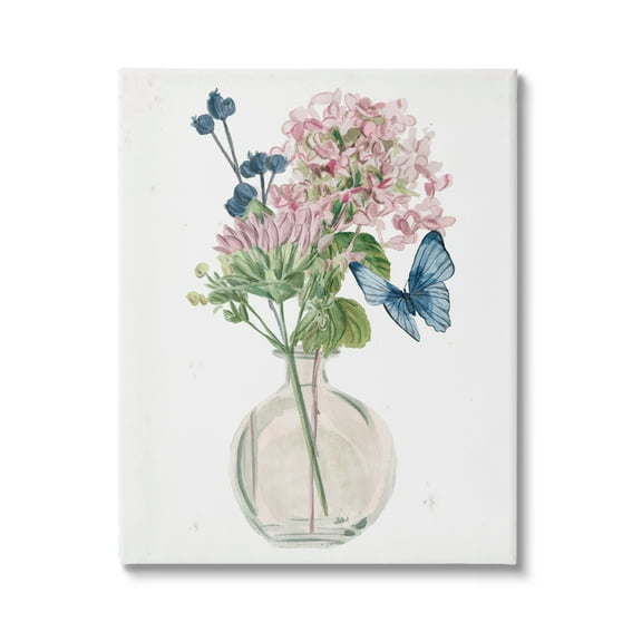 Stupell Industries Assorted Corn Lilies Flower Blossoms Butterfly Bouquet ,36 x 48, Design by Melissa Wang