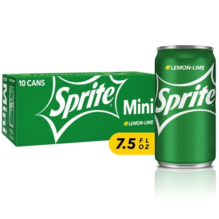 (3 Pack) Sprite Mini Cans, 7.5 Fl Oz, 10 Count (Best Soda For Mentos)