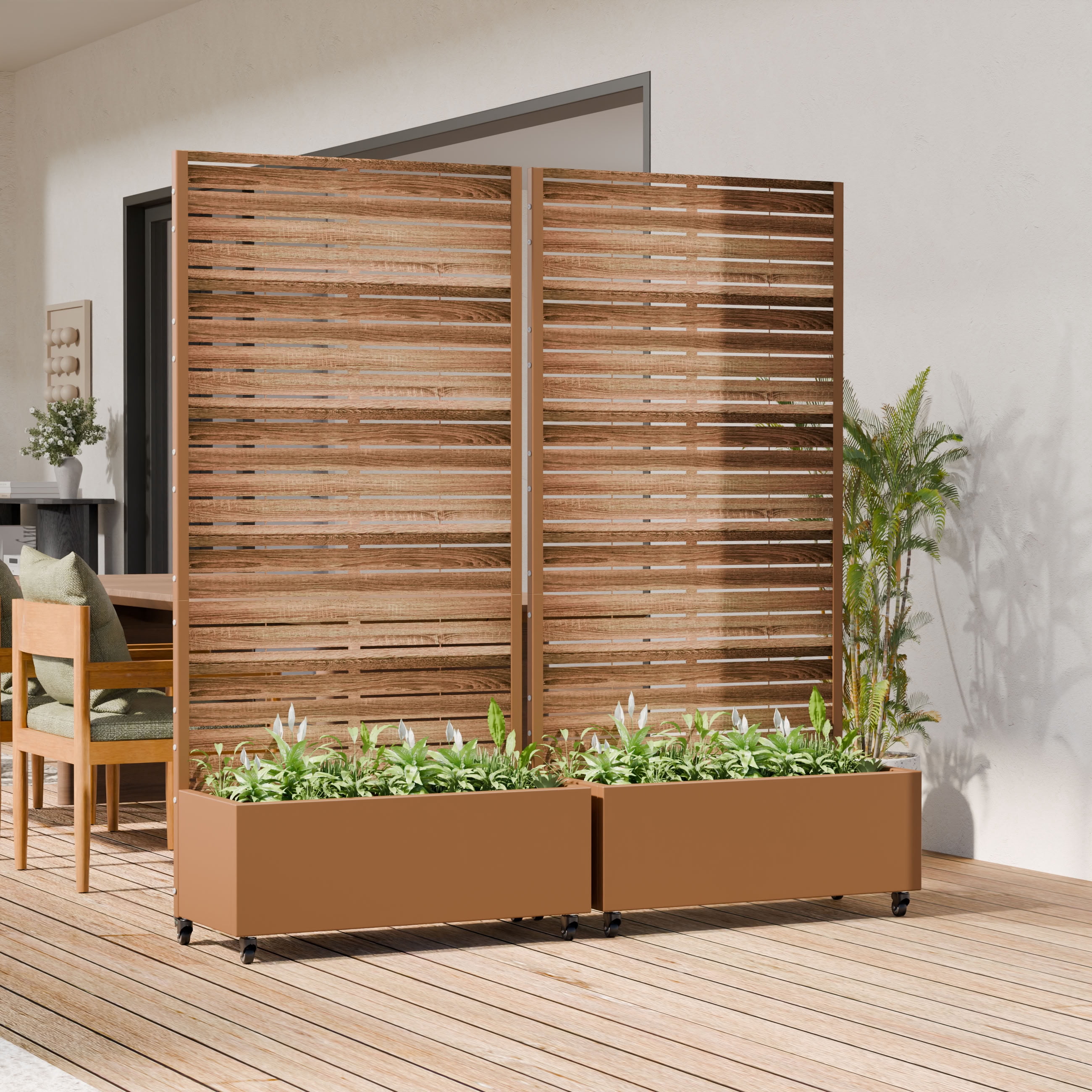 MAYEERTY 72*35in Outdoor Metal Planter Box, Heavy Gauge Metal Planter, Outdoor Raised Planter Box for Balcony, Garden, Yard