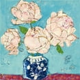 thumbnail image 2 of Day, Kellie 15x15 Black Ornate Wood Framed with Double Matting Museum Art Print Titled - Vase of Peonies Aqua Coral, 2 of 4
