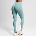 thumbnail image 6 of Maoxin Leggings for Women's Peach Seamless Solid Color Waist Hip Lift High Waist Yoga Wear Sports Running Fitness Yoga Pants Leggings for Women Tummy Control Mint Green XS, 6 of 8