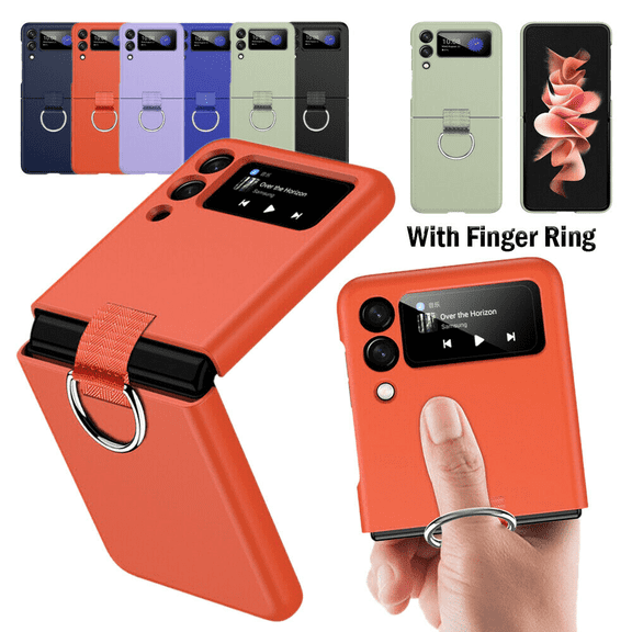 For Samsung Galaxy Z Flip 3 5G Ring Holder Slim Hard PC Shockproof Case Cover