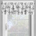 thumbnail image 4 of Ambesonne Music Valance & Curtain, Repeating Musical Clef Motif, 55"x45", Pearl Black White, 4 of 7