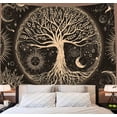 thumbnail image 2 of Tree of Life Tapestry Wall Hanging Sun Moon Stars Tapestries Aesthetic Galaxy Wall Tapestry Nature Home Decoration for Living Room Bedroom, 2 of 6
